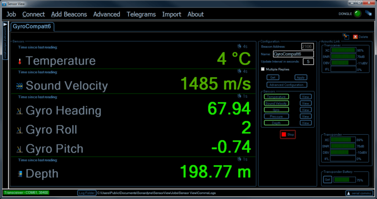 Sonardyne SensorView Software